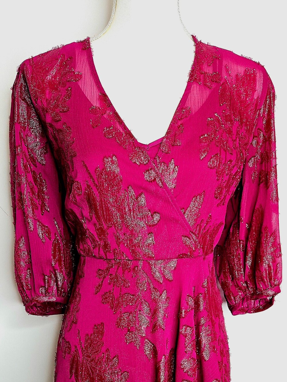 Calvin Klein Metallic Burnout Wedding Guest & Mother of the Bride Dress NWOT 10 - Picture 4 of 12